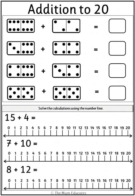 Addition Within 20 Worksheets