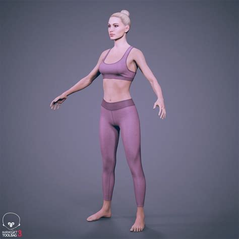 3d Model Female Character Lea Fitness Vr Ar Low Poly Cgtrader