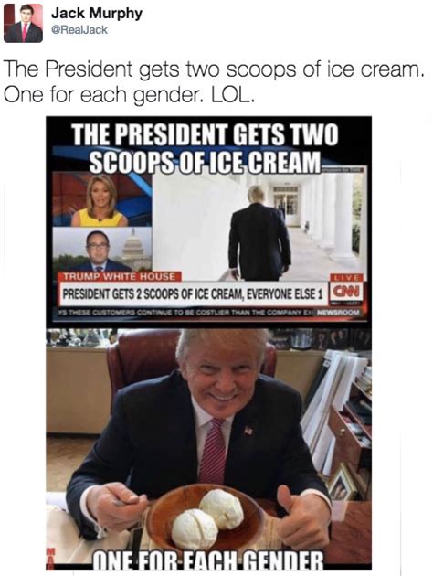 The President Gets Two Scoops Of Ice Cream One For Each