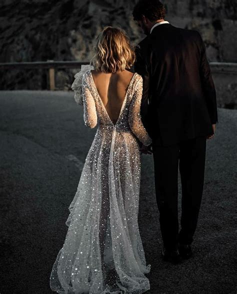 luxury rhinestones wedding dress with illusion long sleeves loveangeldress