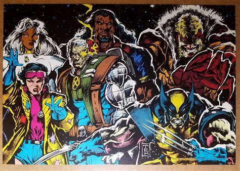 X Men Wolverine Cable Bishop Sabretooth Storm Jubilee Marvel Poster