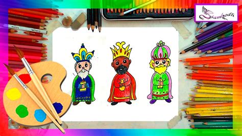 Como Dibujar A Los Tres Reyes Magos Dibujo F Cil Para Ni Os Youtube