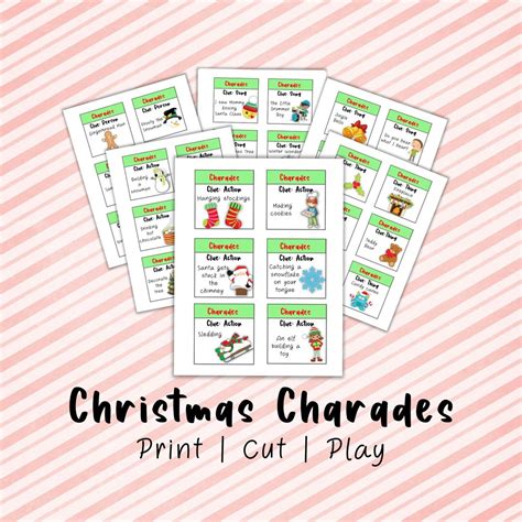 Christmas Charades Printable Christmas Party Games Fun Christmas Games