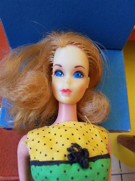 Blond Spitcurl TNT Barbie Doll Tnt Flip Marlo Thomas Blond Bend Leg Barbie Wearing Studio