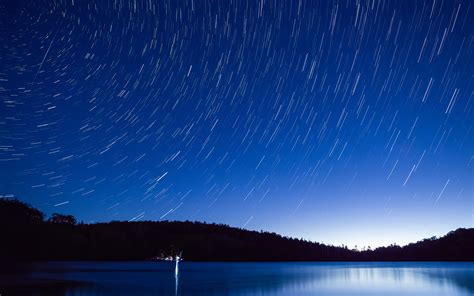 Stars Timelapse Night Ocean Night Hd Wallpaper Nature And Landscape