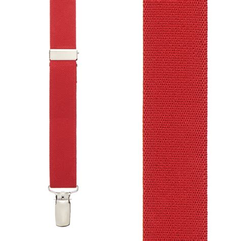 Red Y Back Clip Suspenders 1 Inch Wide Suspenderstore