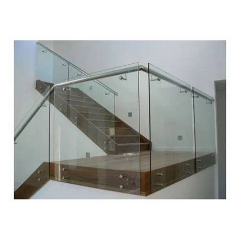 Stainless Steel And Glass Stair Handrail Height 25 35 Feet At Rs 450