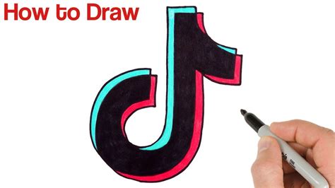 How To Draw Tik Tok Logo Easy For Beginners Youtube
