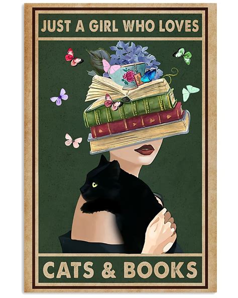 Discover Just A Girl Who Love Cats Books Poster Free Returns Made In