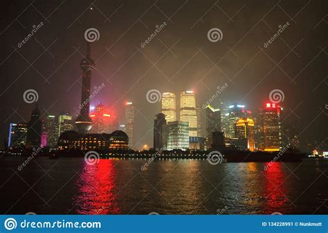 The Night View Of Oriental Pearl Tower Shanghai Tower Jin Mao Tower
