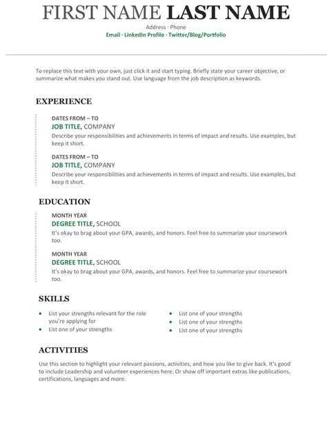 20 Free Word Resume Templates Download Now