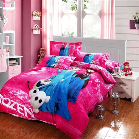 Frozen Elsa And Anna Bedding Sets Disney Cartoon Bedspread Cotton Bed Duvet Covers Girls Bedroom