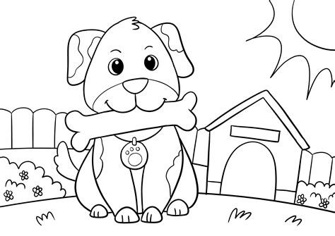 Cute Dog Coloring Page Free Printable Sheet For Kids Diy