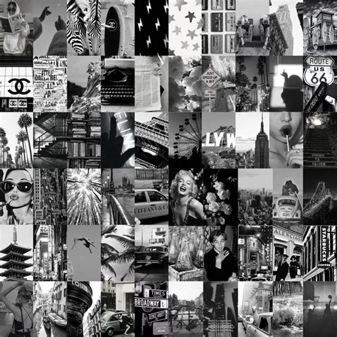 Black And White Aesthetic Photo Collage Kit Etsy Uk