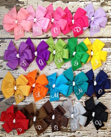 Monogram Hair Bow Initial Bow You Pick The Color Bow Customized Bow Personalized Bow On