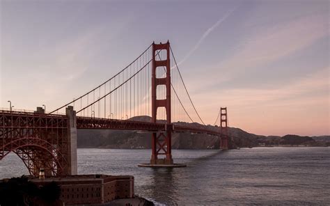 Download Wallpaper 1680x1050 Golden Gate Bridge Water Coast Road