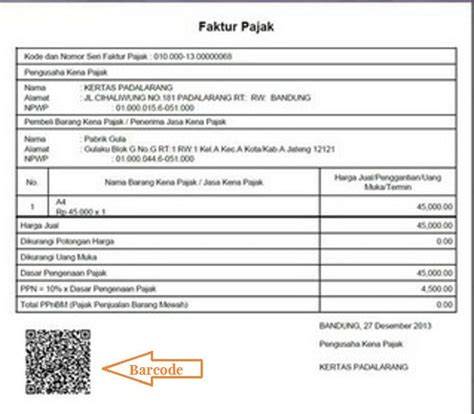 Contoh E Faktur Pajak Dengan Uang Muka Gawe Cv