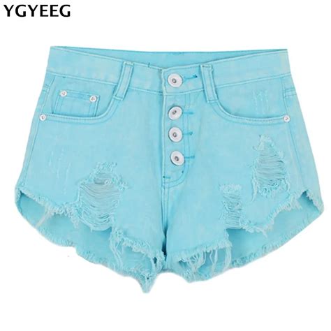 Ygyeeg Woman Shorts Sexy Summer Denim Shorts Fashion Vintage Tassel Skinny High Waist Shorts