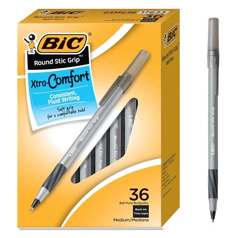 Bic Round Stic Grip Xtra Comfort Ballpoint Pen Medium Point 12mm