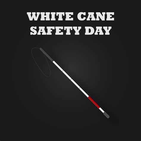 White Cane Safety Day With Stick And Red Striped For Disabled People