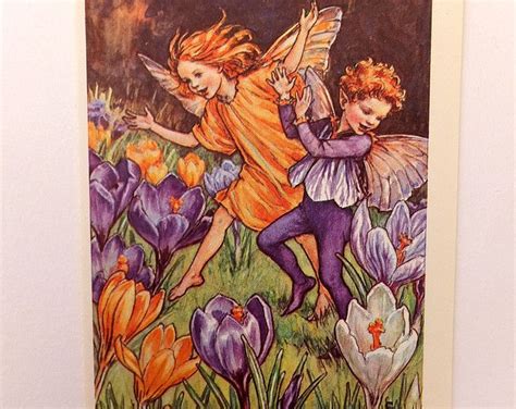 Flower Fairy Cicely Mary Barker Periwinkle Fabric 44 Inches Etsy