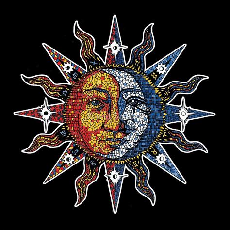 Celestial Mosaic Sunmoon By David Sanders Redbubble Moon Art