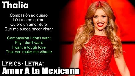 Thalia Amor A La Mexicana Lyrics Spanish English Español Inglés Youtube