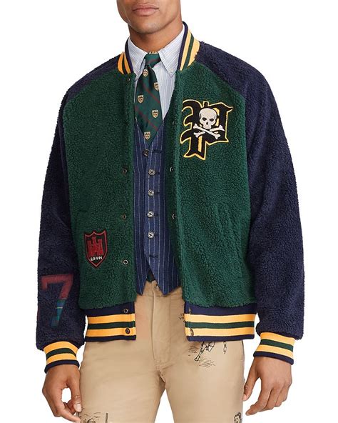Polo Ralph Lauren Fleece Letterman Jacket Bloomingdales