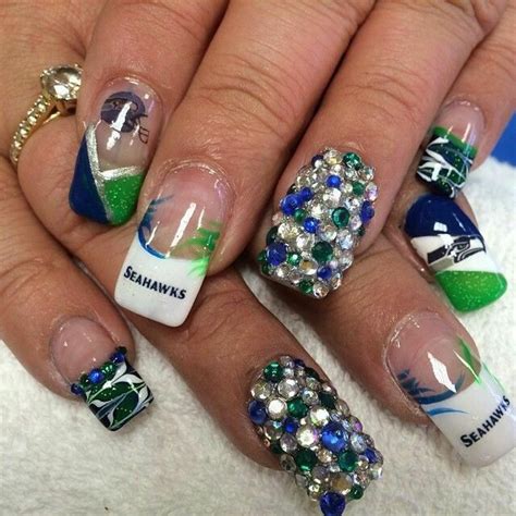 Seahawk Game Day Ready May Nails Hair And Nails Seattle Seahawks