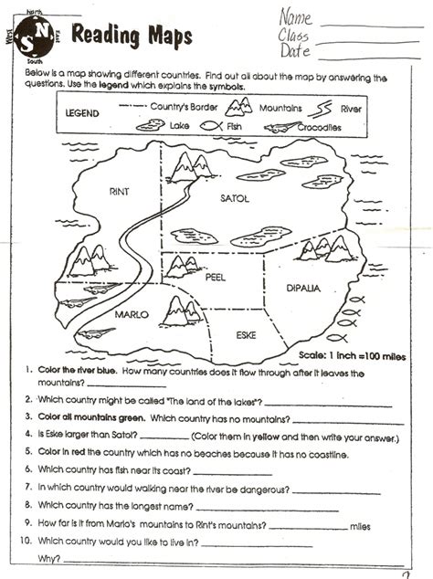 Free Printable Map Skills Worksheets Printable Maps