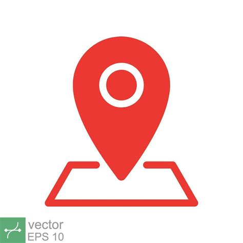 Pin Map Place Location Icon Simple Flat Style Geo Marker Minimal