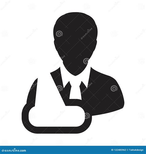 Nursing Icon Vector Of Male Person Profile Avatar Symbol For Injury