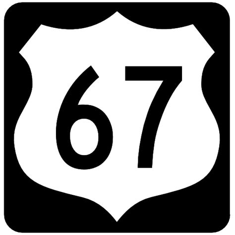 Highway 67 Sign With Black Border Sticker