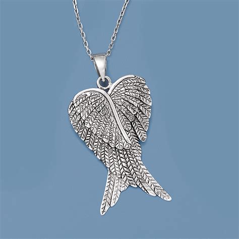 Sterling Silver Angel Wing Pendant Necklace Ross Simons