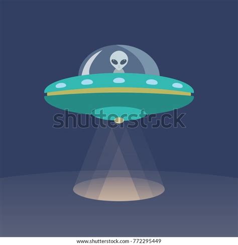 Alien Ufo Cartoon Flat Design Stock Vector Royalty Free 772295449