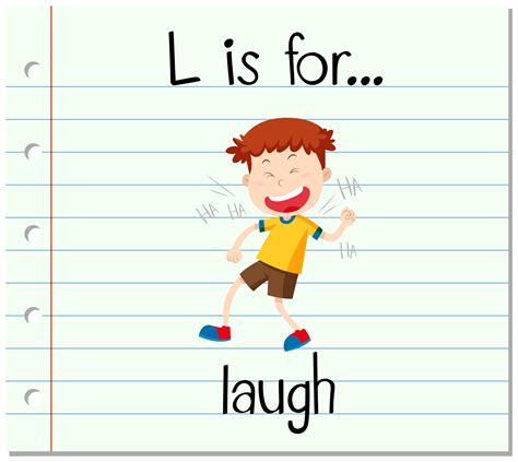 Flashcard Letter L Is For Laugh 292705 Vector Art At Vecteezy