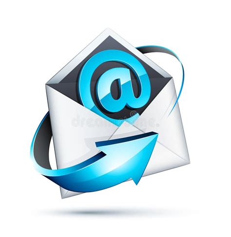 Email At Sign Icon In Letter Stock Illustration Illustration Of