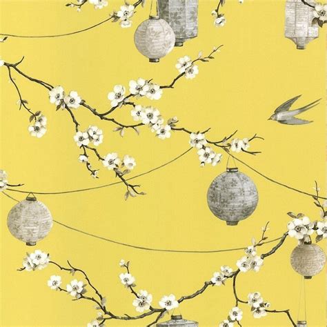 Chinese Garden Wallpaper Yellow Arthouse 695401 Oriental Wallpaper