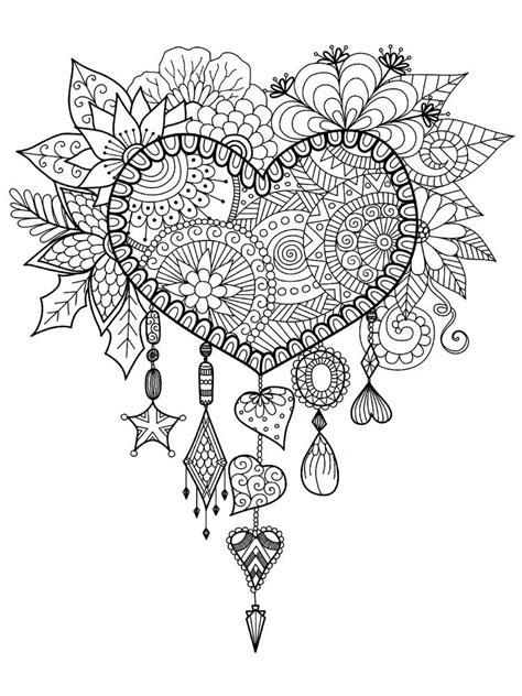 Hearts Coloring Pages For Adults