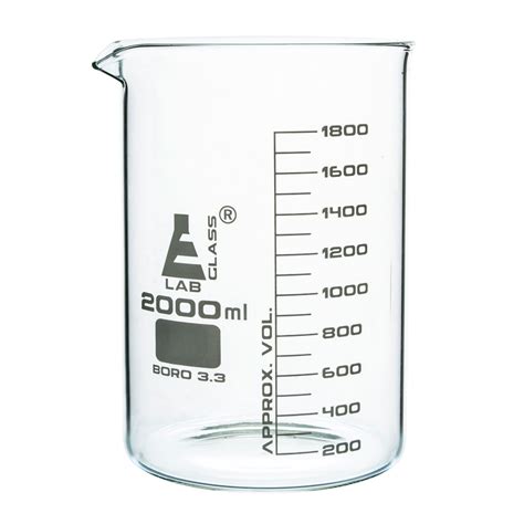 Labglass Low Form Beaker With Spout Graduated 2000ml Rapid Online