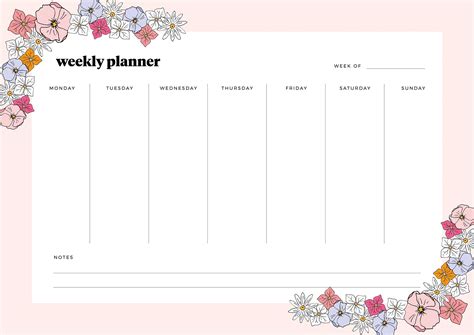 4 Free Printable Floral Daily Weekly Planner Pages Vrogue Co