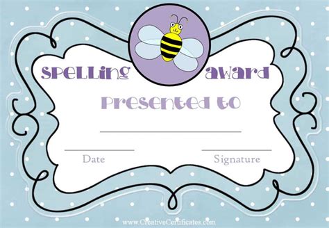 Free Spelling Bee Certificate Templates Customize Online