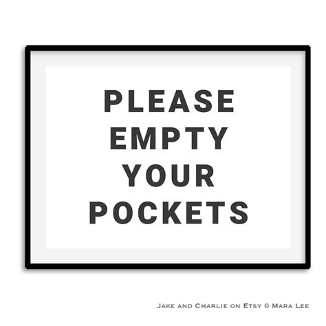 Laundry Room Art Please Empty Your Pockets Sign For The Etsy