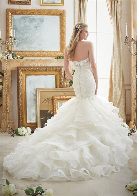 Shop for beautiful mermaid/trumpet wedding dresses at milanoo.com. Lace and Tulle and Organza Mermaid Wedding Dress | Morilee