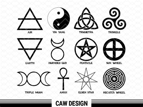 Pagan Symbols For The Elements Pagan Svg Yin Yang Air Clip Art
