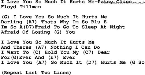 Country Musici Love You So Much It Hurts Me Patsy Cline Lyrics And Chords