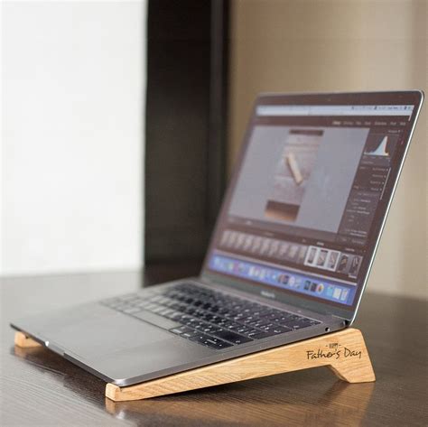 Oak wood laptop stand | TwinsWood - Ideas of Laptop Stands #