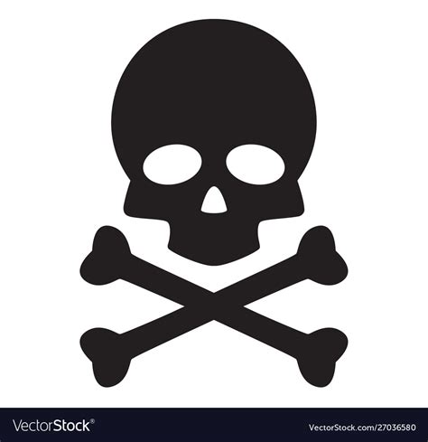 Skull And Crossbones Icon On White Background Vector Image