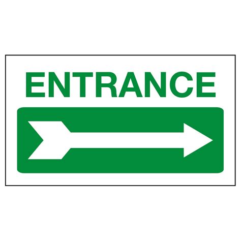 Entrance Arrow Sign 20 In X 12 In