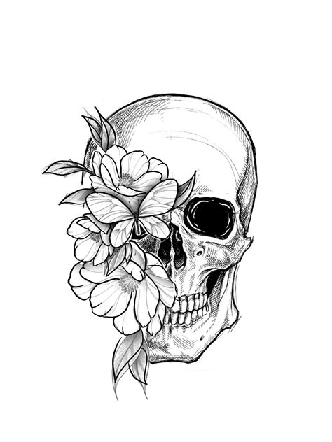 Pin By Eduardo Ornelas On Works Skull Tattoo Flowers Feminine Skull
